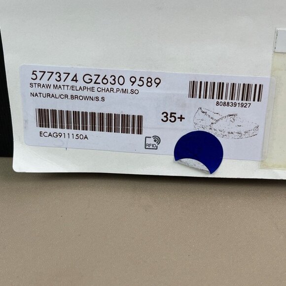 Gucci Beige Raffia Espadrilles With Gold GG Logo Womens 35.5 Made In Spain - Picture 9 of 9